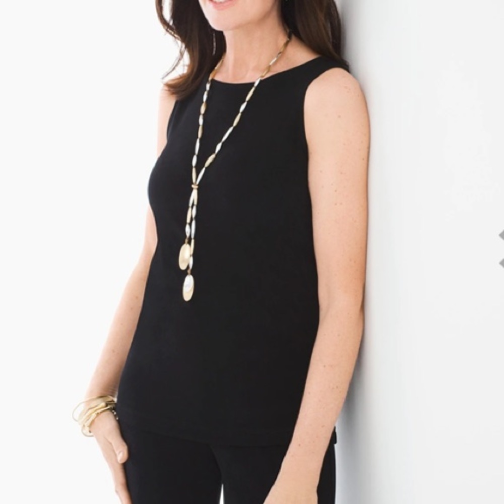 Chico’s Black Stretch Basic Microfiber Tank Top - image 1